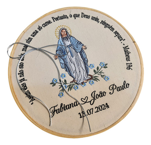 Porta Alianças Bordado - Nossa Senhora Das Graças 2