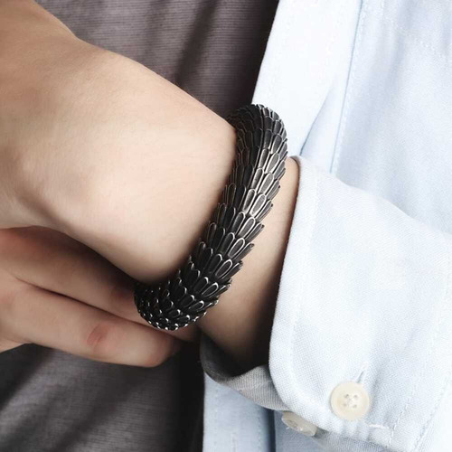 Pulsera Negra Para Hombre Modelo Dragón