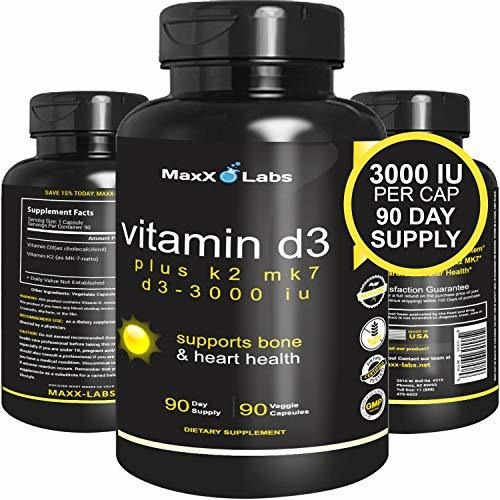 Vitamina D3 K2 Mk7 Suplementos - Nuevo - Full 3.000 Ui Por C