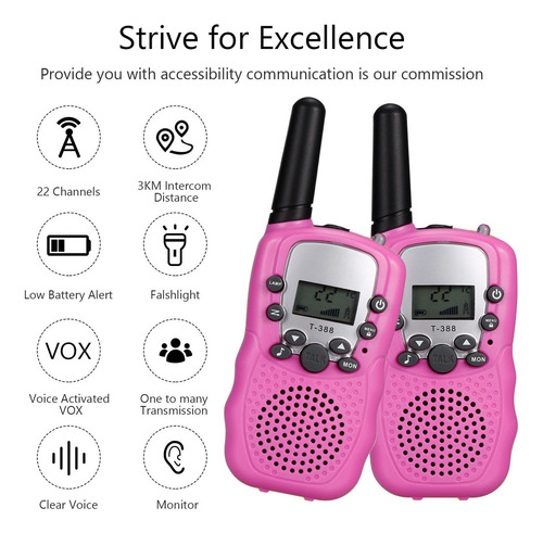Adulto Niños Walkie Talkies Radio 2 Vías Con Linterna