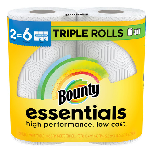 Bounty Essentials Select-a-size - Toallas De Papel, Color Bl