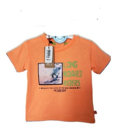 Polera Teñido Print Surf Naranjo Pillin 18 Meses