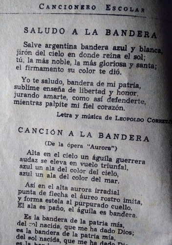 Cancionero Escolar Argentino. Canciones Patria Y Populares (Usado)