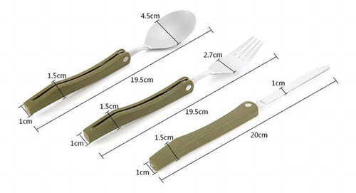Cubiertos De Campamento Portátiles Fold Combo Vajilla
