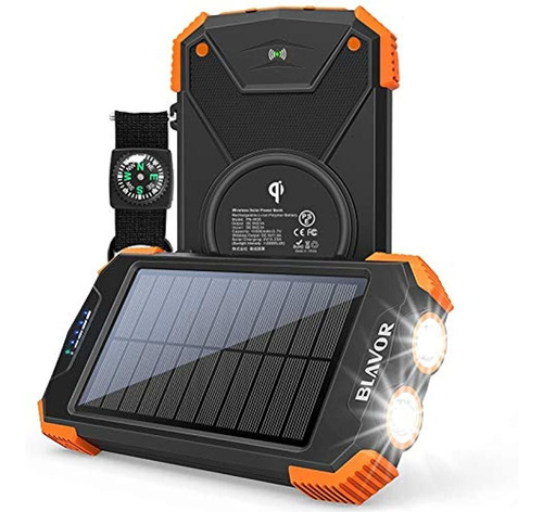 Banco De Energía Solar, Cargador Portátil Qi, Paquete