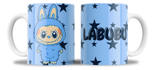 Taza De Cerámica - Labubu Varios Colores Blanco Labubu Celeste
