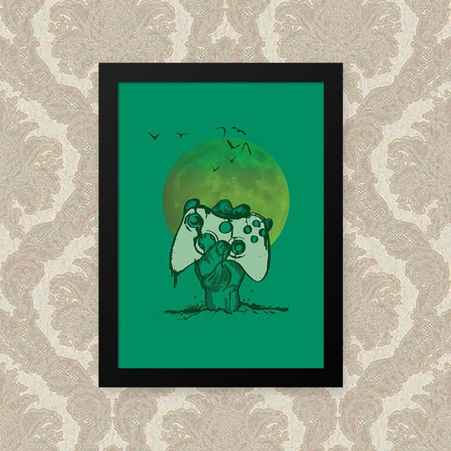 Quadro Zombie Gamer 33x43cm