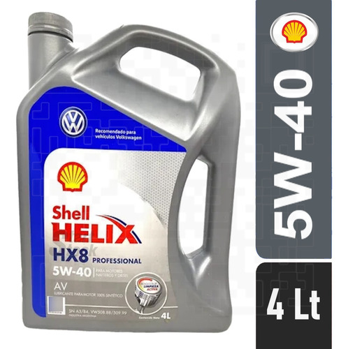 Aceite Shell Helix Hx8 5w40 Volkswagen Nafta O Diesel