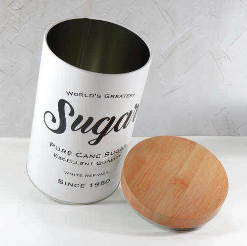 Conj 2 Latas Pote Café E Açúcar Preto E Branco 100% Arabica