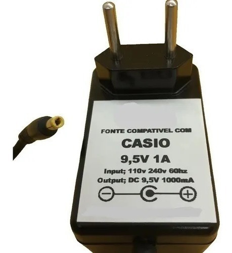 Fonte Carregador Teclado Casio E95100lw 9,5v 1a 1000ma