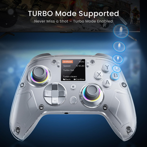 Wireless Gaming Controller Gusgu G7 W/ Interactive Screen