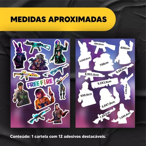 Free Fire Adesivo Personalizado Parede Carro Portas