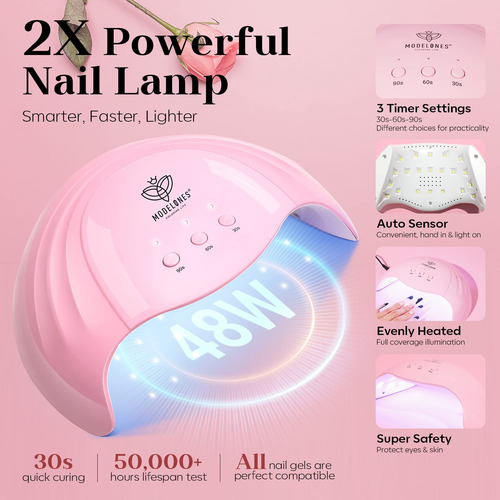 Modelones 35 Pcs Kit De Esmalte De Uñas En Gel Con Luz U V L