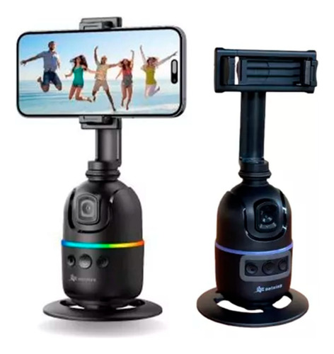 Gimbal Suporte Celular 360 Reconhecimento Facial Cor Preto Peining 360 Rotation