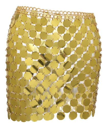 3 Accesorios De Disfraz De Falda De Lentejuelas De Dorado
