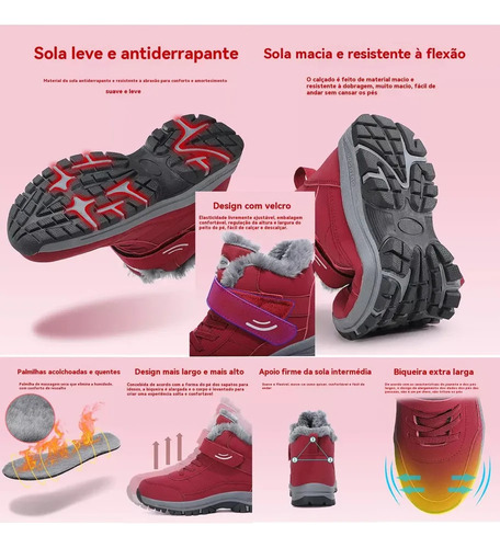 Botas De Nieve Cálidas Con Forro Polar, Impermeables, Para H