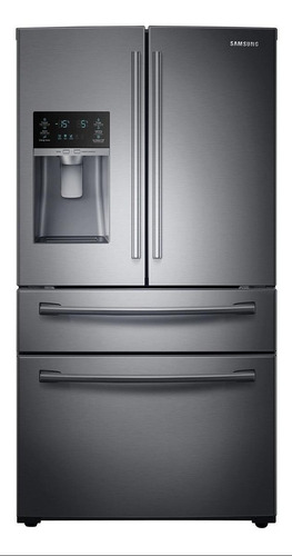 Refrigerador con freezer inverter Samsung RF28HMEDB color fingerprint resistant black stainless steel con capacidad de 797L 127V