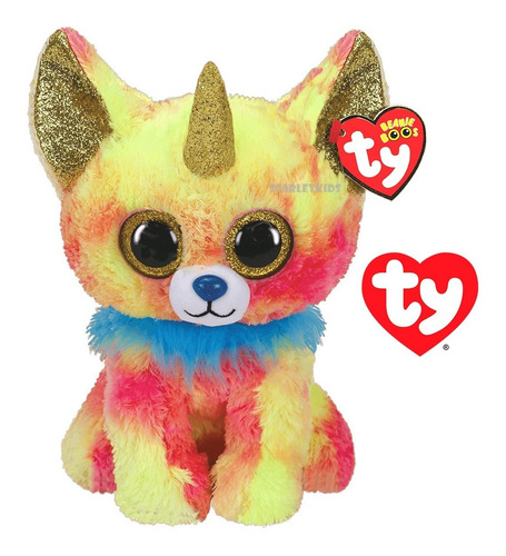 Imagen 2 de 6 de Ty Beanie Boos Unicornio Peluche Mediano Original Scarlet