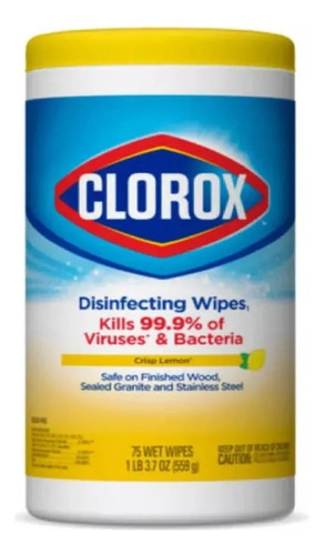 Toallitas Desinfectantes Clorox Limón 75 Toallas Elimina 99%