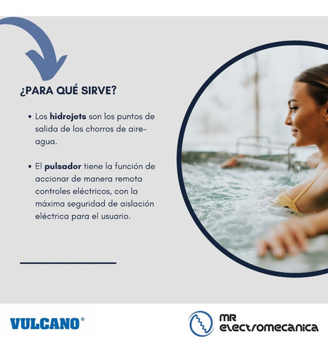 Imagen 3 de 10 de Kit Hidromasaje Vulcano: Válvulas + Pulsador + Hidrojets