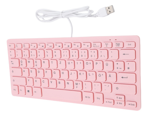 Teclado Pequeño Con Cable De 78 Teclas, Roseate, Silencioso,