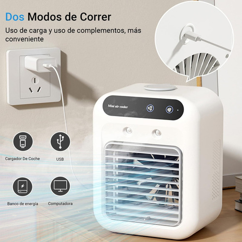 Enfriador De Aire Portátil Con Humidificador Recargable. Y