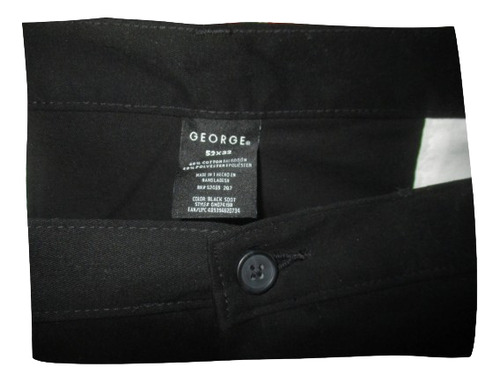 Pantalon Negro Casual/ Vestir De Hombre Talla 52x32 George