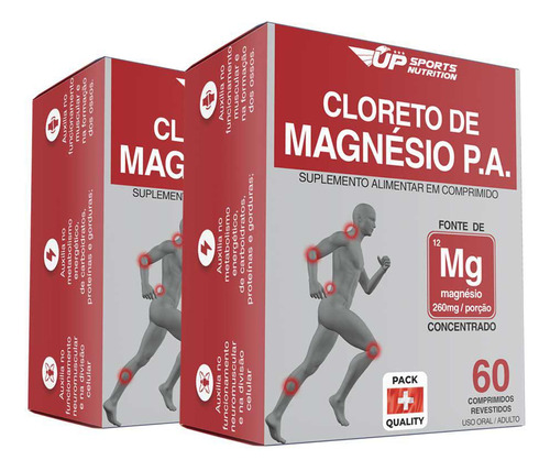 Kit 2 Cloreto De Magnésio Pa 60 Comprimidos Up Sports