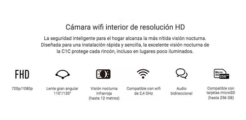 Imagen 2 de 10 de Camara Seguridad Ip Wifi Ezviz 1080p Hikvision Angular C1c
