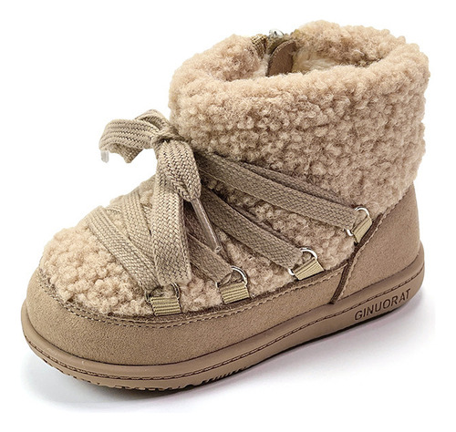 Botas Para Niños Con Suela Suave Gris Camel, Zapatos De Invi
