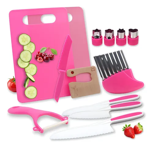 Set De 43 Utensilios De Cocina Montessori Para Niños – Cuchillos Seguros, Tablas De Cortar, Moldes Y Accesorios Para Aprender A Cocinar