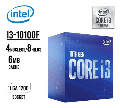 Imagen 1 de 1 de Intel Core I3-10100f 10th Lga1200 3.6ghz 6m Bx8070110100f