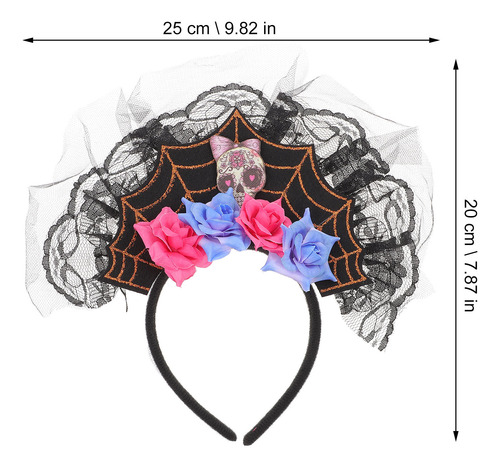 2 Diademas Con Forma De Calavera Y Flores Para Halloween, En