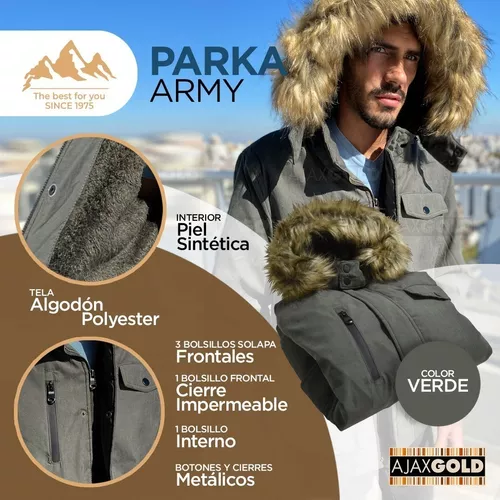 Campera Parka Hombre Invierno Forrada Gabardina Piel Lluvia - $ 11.399,05