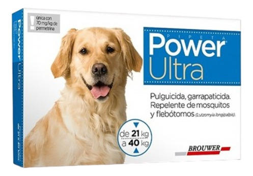 Pipeta Anti Pulgas Y Garrapatas Power Perros De 20 A 40 Kg.