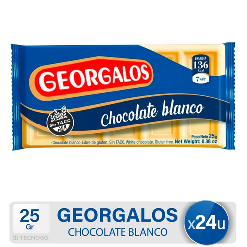 Chocolate Blanco Georgalos Colmenita X24 Unidades 