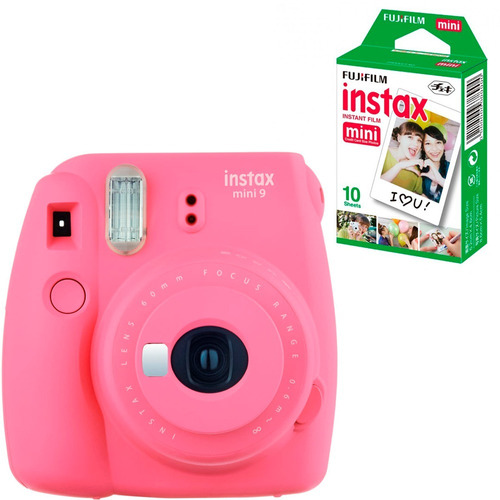 Fujifilm Camara Instax Mini 9 Rosa Flamingo + 10 Hojas