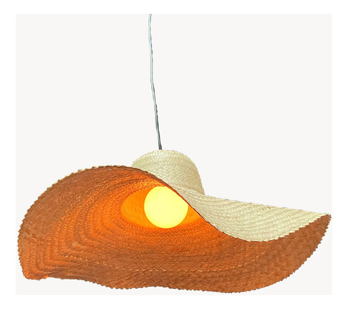 Lustre Pendente De Palha Moderno/ Chique 60cm E Soquete E27