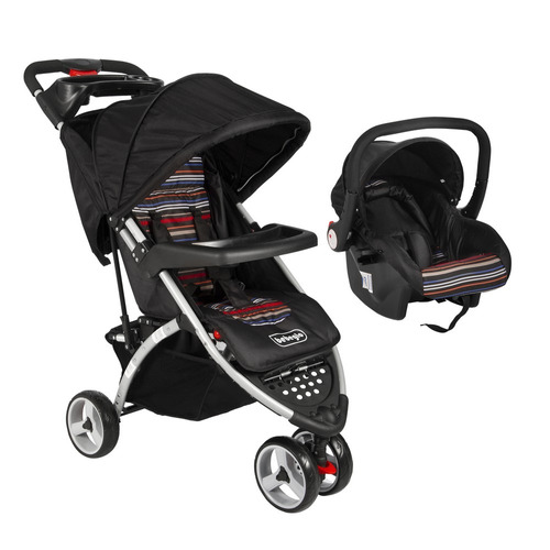 Coche Paseo Bebeglo Travel System Multiposición 360 Negro