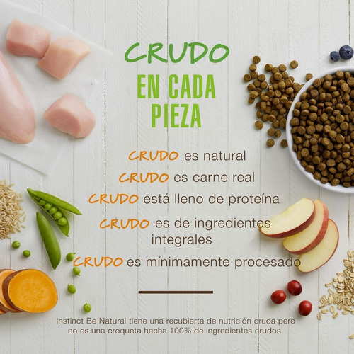 Imagen 3 de 3 de Alimento Instinct Be Natural para perro adulto todos los tamaños sabor pollo y arroz en bolsa de 25lb