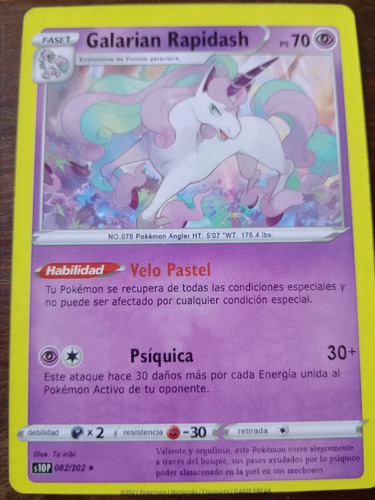 Proxy/repli Carta Pokemon Galarian Rapidash