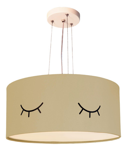 Lustre Pendente Infantil Olhinho Cúpula Cáqui 30x15 2e27