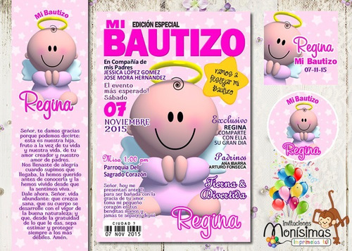 Kit Imprimible Personalizado Bautizo Cocolisa