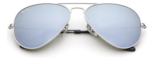 Anteojo De Sol Ray Ban Aviador W3277 Espejado Mirror Plata