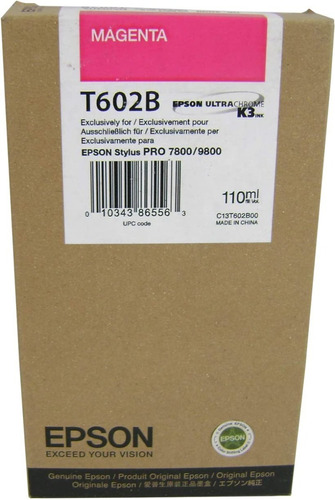 Cartucho De Tinta Epson T602b00  110ml Original Magenta /v