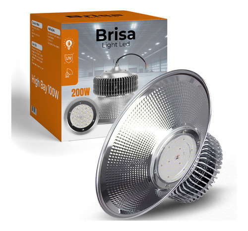 Luminária High Bay De Galpão Industrial 200w Cor Da Luz Branco Frio 6500k