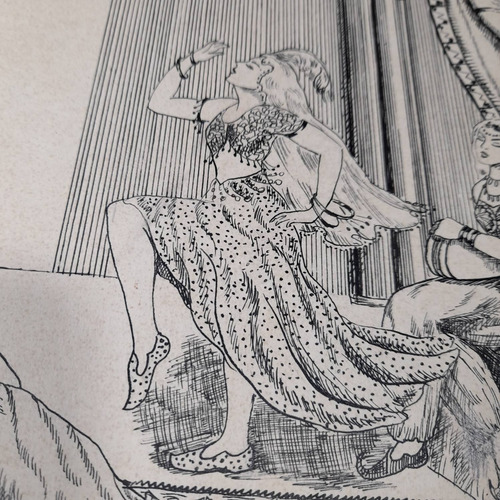 Imagem 5 de 8 de Pintura Desenho Bico De Pena Nanquim Datado 1953 Antigo
