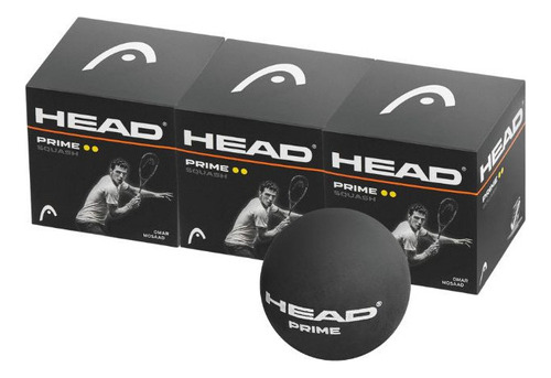 Pelota Squash Head Prime Squash Ball Pack 3 Negro 287306-bk- Color No Aplica