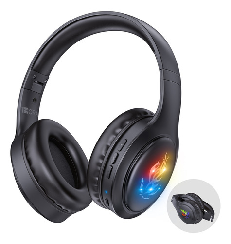 Audífonos Inalámbricos 1hora AUT202N Bluetooth 5.1 De Diadema Bluetooth Plegable 28 horas de tiempo de juego con micrófono Manos Libre Color Negro