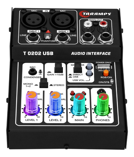 Mesa Som T0202 Interface Usb Xlr P10phantom Power 48v Preta